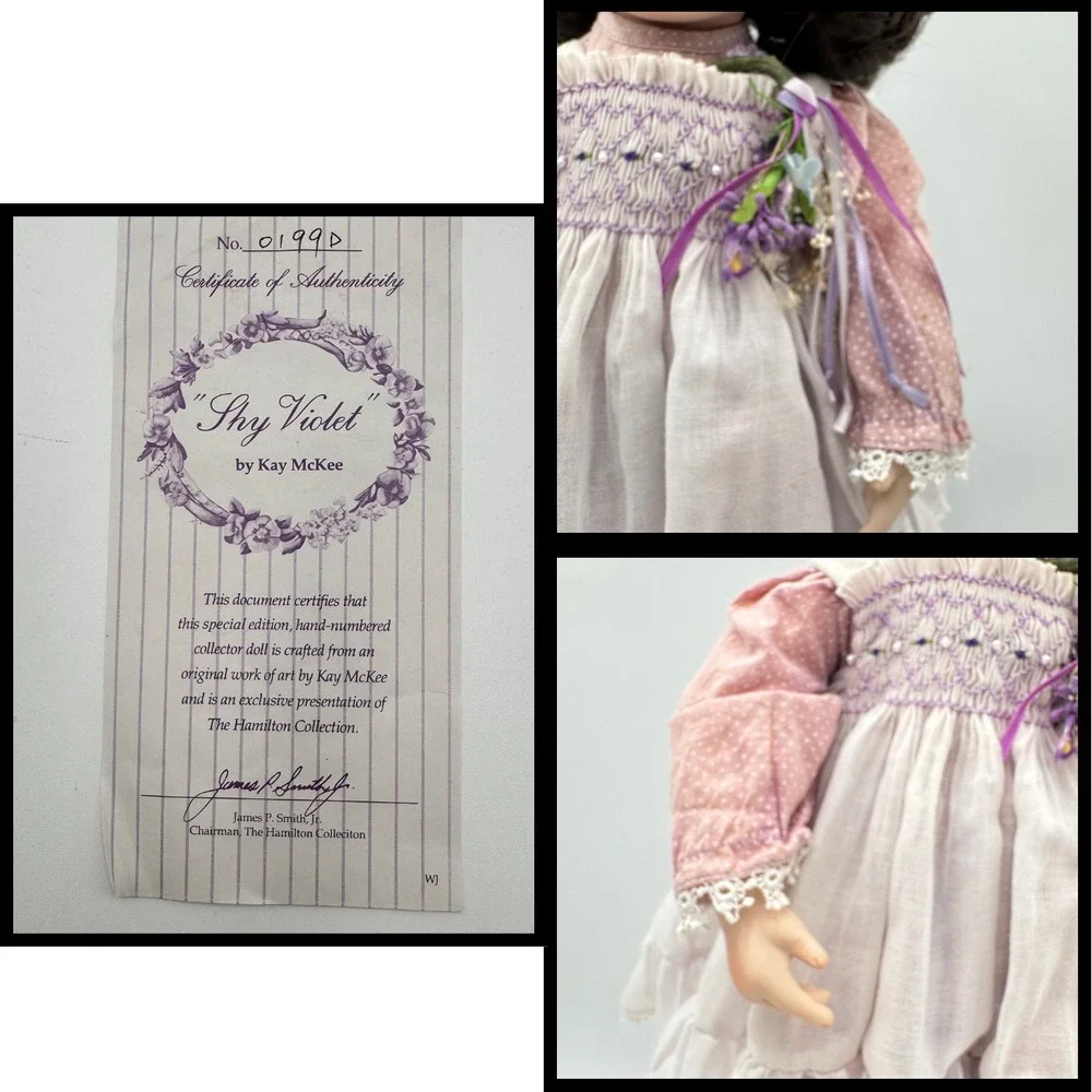Vintage Kay McKee Shy Violet Porcelain Doll Hamilton Collection 1991 w/ Box Auth